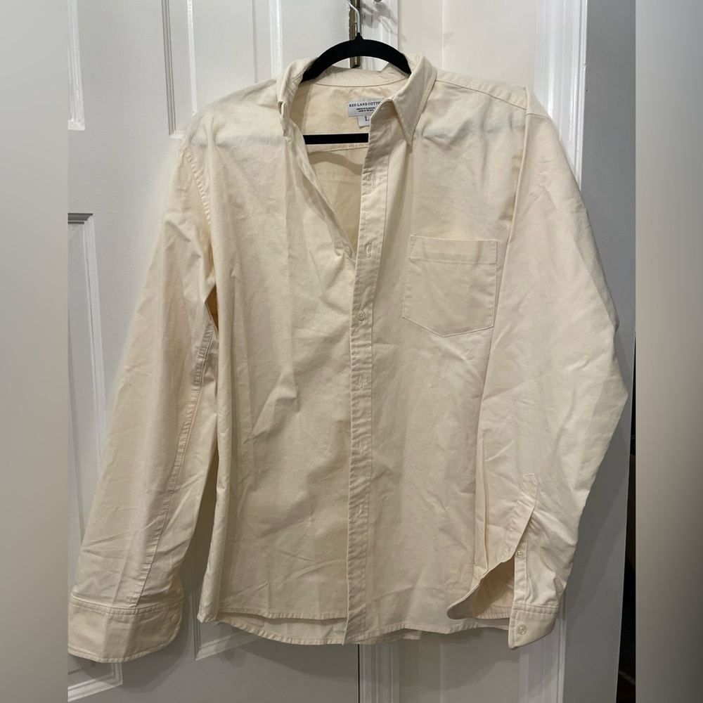 Red Land Cotton Work Shirt Untucked